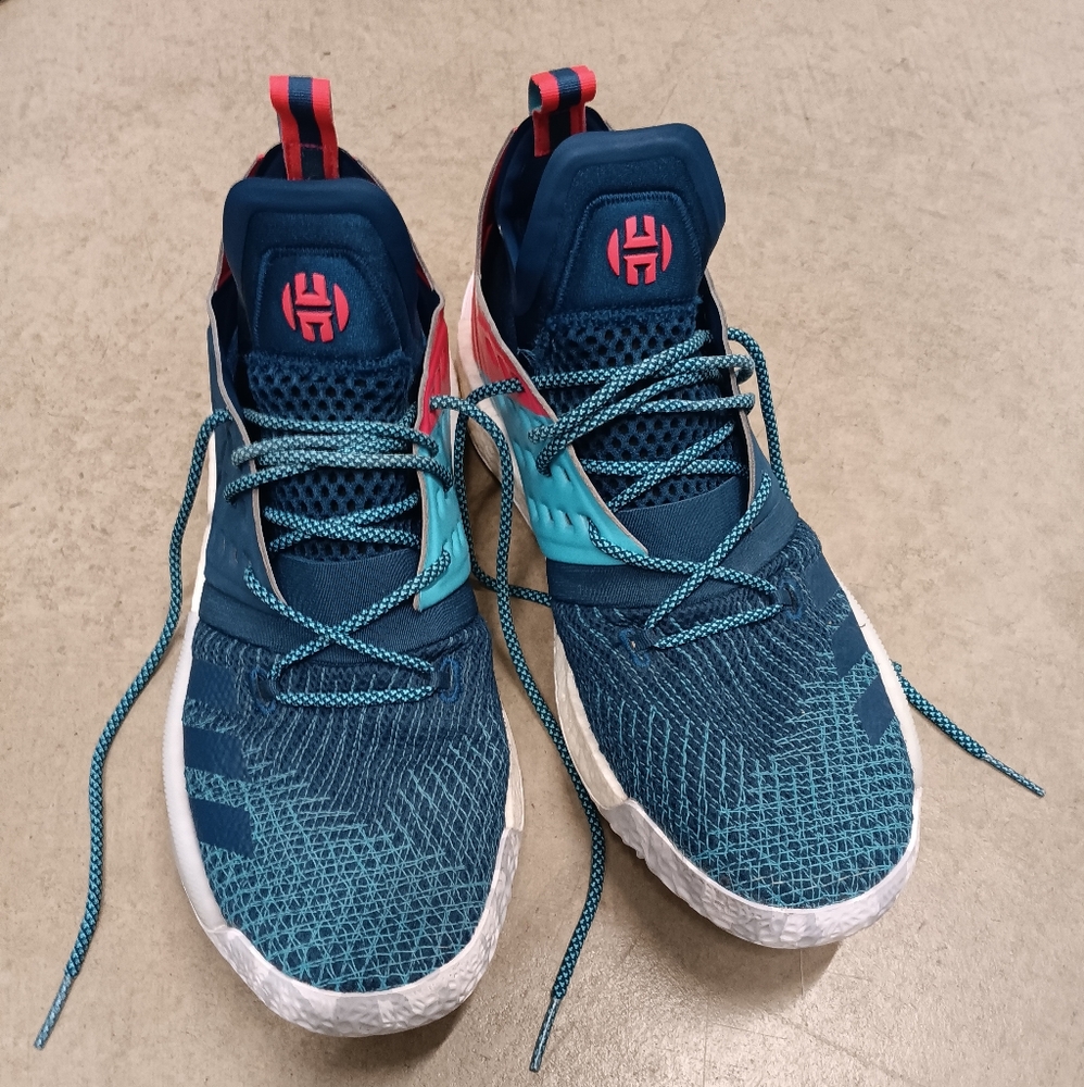 Adidas Harden Vol2 Mens Shoe Primeknit AH2216 Blue Night Cyan Red Boost A4 Sz 13